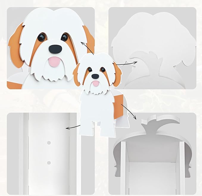 Shih Tzu Dog Planter, Pet Shape Garden Pots Plant Pots for Indoor/Outdoor Gardens Decoration, Cute, Surprise Gifts/Souvenirs for Pet Lovers(Brown)