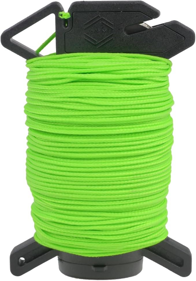 Atwood Rope Ready Rope™ Micro Cord Dispenser 125ft 100lb Test, Camping Gear Survival Tool, Built in Storage, Cutting Blade, Cord Grip, Gear Loop, Made in USA