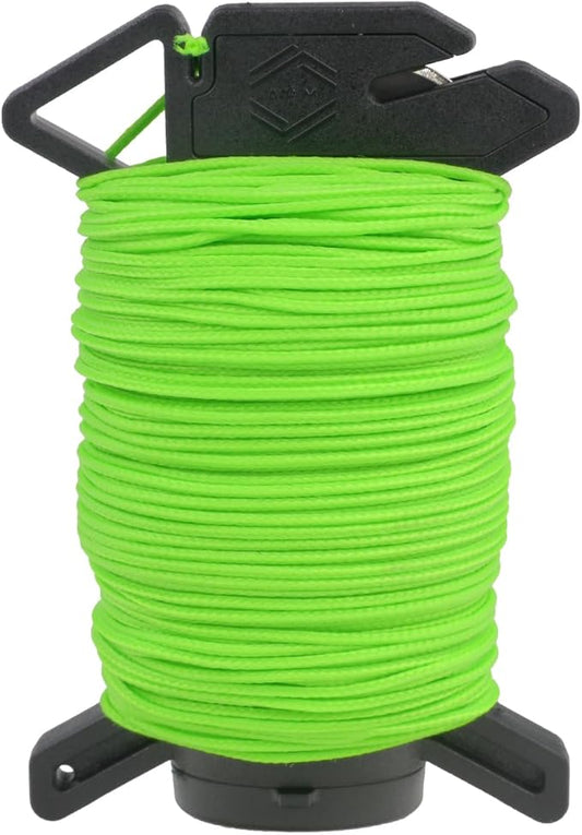 Atwood Rope Ready Rope™ Micro Cord Dispenser 125ft 100lb Test, Camping Gear Survival Tool, Built in Storage, Cutting Blade, Cord Grip, Gear Loop, Made in USA