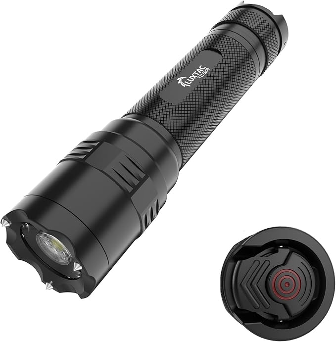 Zoomable Tactical Flashlight High Lumens-5000LM, 6 Modes,Dual Switches,Window Glass Breaker,10 hours Runtime,Memory Function,Waterproof,USB-C Rechargeable for Defense, Security, Outdoor&Emergency