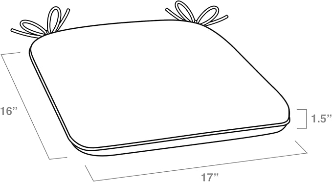 Arden Indoor/Outdoor Foam Seat Pad, 2 Pack, 17 x 16, Patio Cushion, Water Repellent, Fade Resistant, Foam Cushion Tan Leala