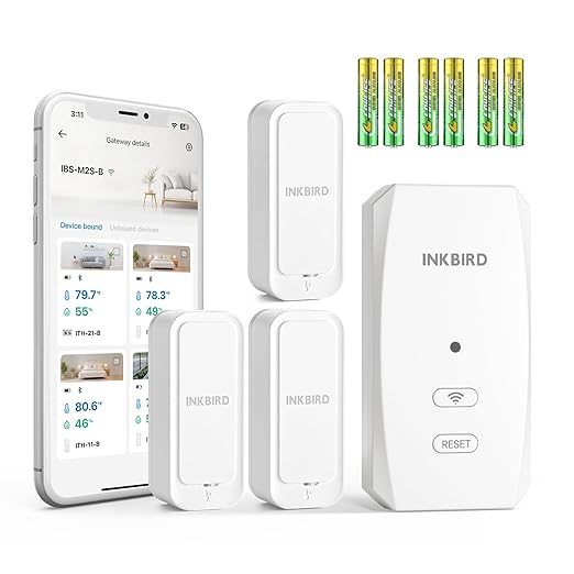 WiFi Hygrometer Thermometer with Swiss Sensor 3 Pack, Bluetooth 5.0 Dual Mode, 300-Day Data Storage, 9-Month Battery, IP65 Waterproof for Home, Greenhouse, Reptile Tank