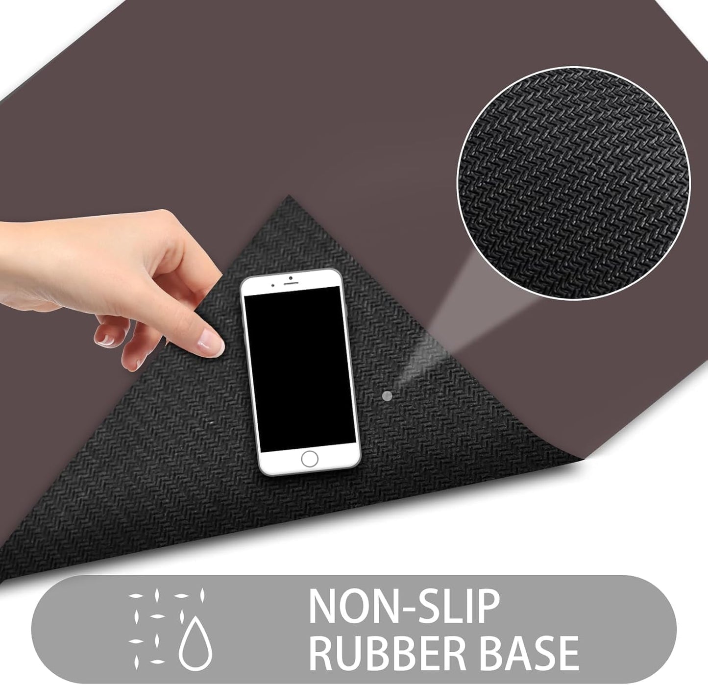 Ultra Thin Door Mat Indoor Entrance, 1/10 in Thin Door Mats for Inside Entry, Non-Slip Rubber Backing Washable Doormat, Fade Resistant, Absorbent, Low Profile Dirt Trapper, 35"X24",Coffee