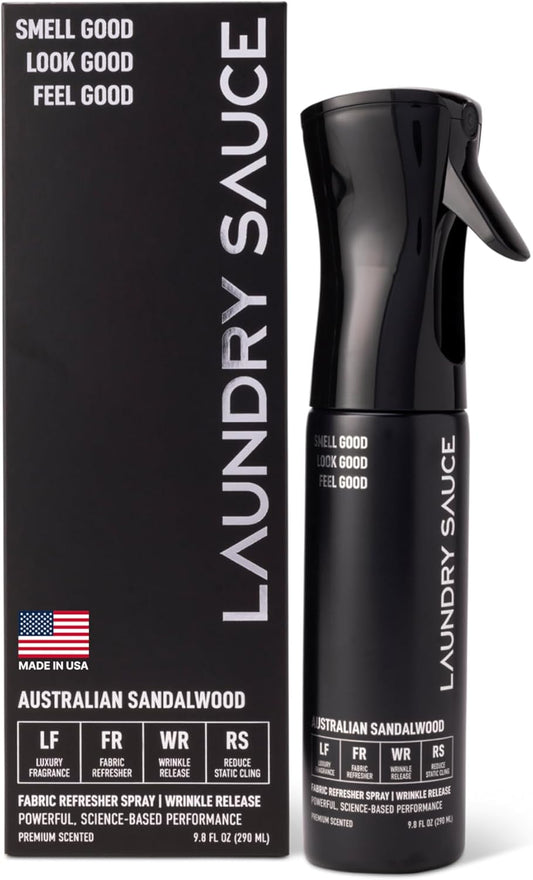 Laundry Sauce Fabric Refresher Spray Australian Sandalwood, Odor-Fighting Fabric Refresher, Fragrance and Laundry Scent, 9.8 fl oz