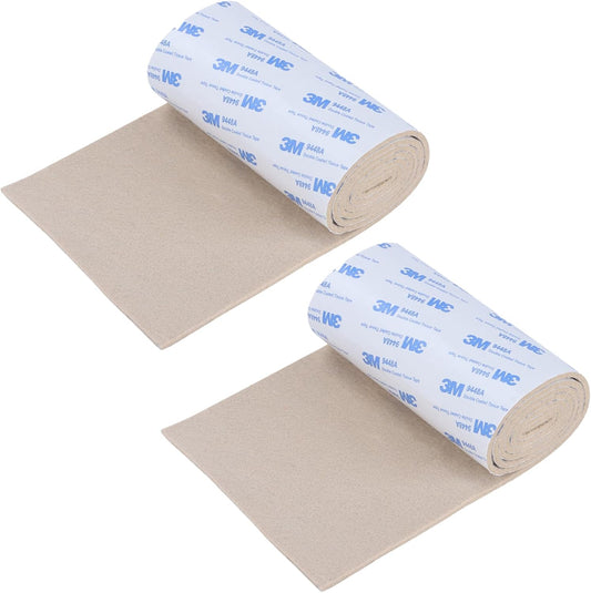 Felt Furniture Pads, Non Slip Self Adhesive Cuttable Felt Tape Beige Heavy Duty Felts Strip Roll for Protecting Hardwood Floors Chair Wall Protector (40 x 5 x 0.12 Inch, 2 Pack)