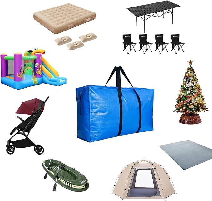 Extra Large Storage Bags, Jumbo Moving Tent Storage Bags, Waterproof Foldable Big Pink XXL Duffle Bag for Travel, 42x23x13.5inch - 4PACK