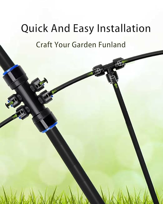 Quick-Connect Automatic Drip Irrigation System Kit – 36FT Garden Watering Kit with Adjustable Nozzles & Sprinklers for Greenhouse, Lawn, and Potted Plants Watering System