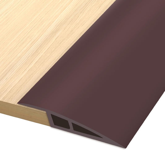 Vinyl Door Threshold Flooring Transition Strip Self Adhesive Carpet Edging Strip for Laminate Doorway Edge Threshold from 2/5" to 3/5" (Coffee, 10 Ft)