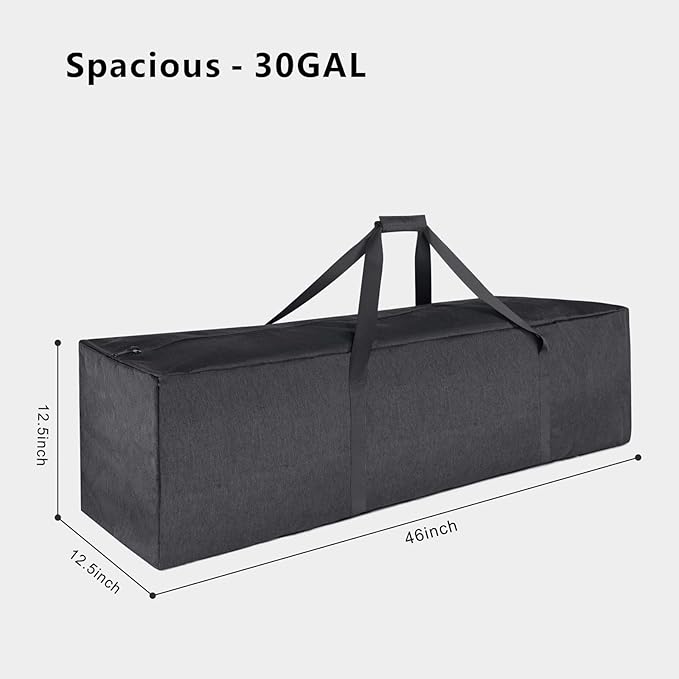 TOPDesign 46 Inch Extra Large Zippered Duffel Bag for Travel Camping Sports Equipment Storage, Waterproof Foldable Luggage Bag with Padded Handles