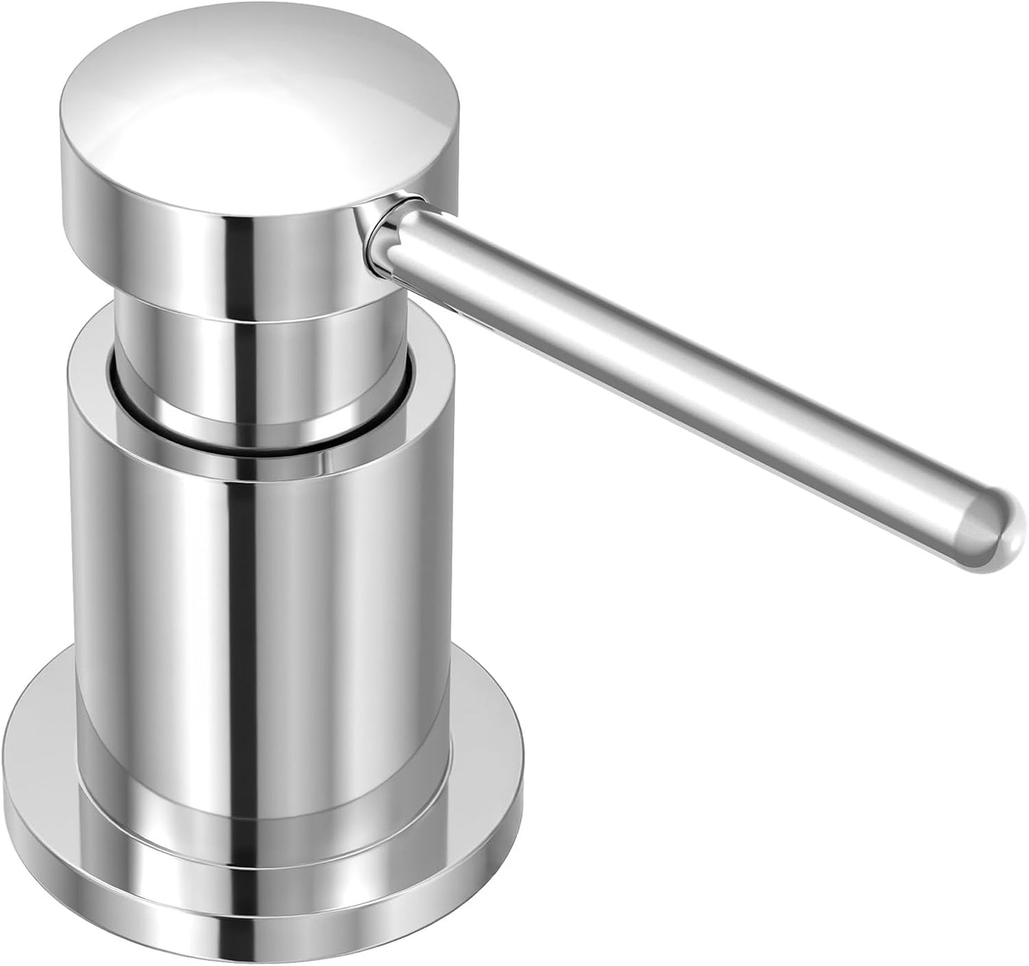 Lava Odoro Chrome Soap Dispenser for Kitchen Sink, Modern Brass Built in Countertop Pump Dispenser with 18 Oz Refillable Bottle, Kitchen Soap and Lotion Dispenser Spot-Free, Chrome, KSD-21