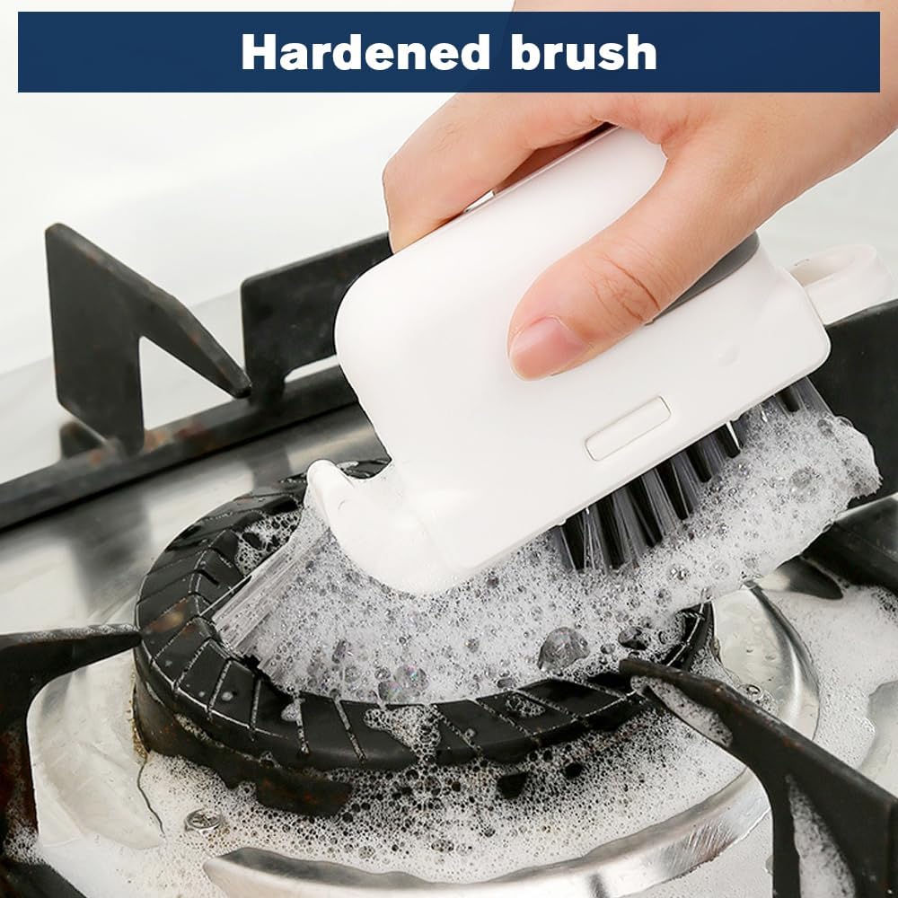 3 in 1 Groove Cleaning Brush, 2025 New Multifunction Window Track Cleaner Brush, Hanging Hard Bristle Cleaner Brushes for Kitchen (Grey)