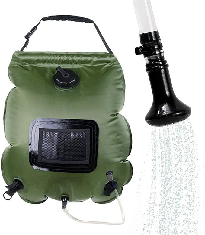 Winterworm Solar Shower Bag with Removable Hose and On-Off Switch-able Shower Head for Camping Beach Swimming Outdoor Traveling Hiking Shower(20 L/5-Gallon)