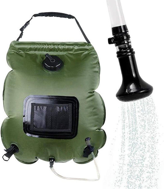 Winterworm Solar Shower Bag with Removable Hose and On-Off Switch-able Shower Head for Camping Beach Swimming Outdoor Traveling Hiking Shower(20 L/5-Gallon)
