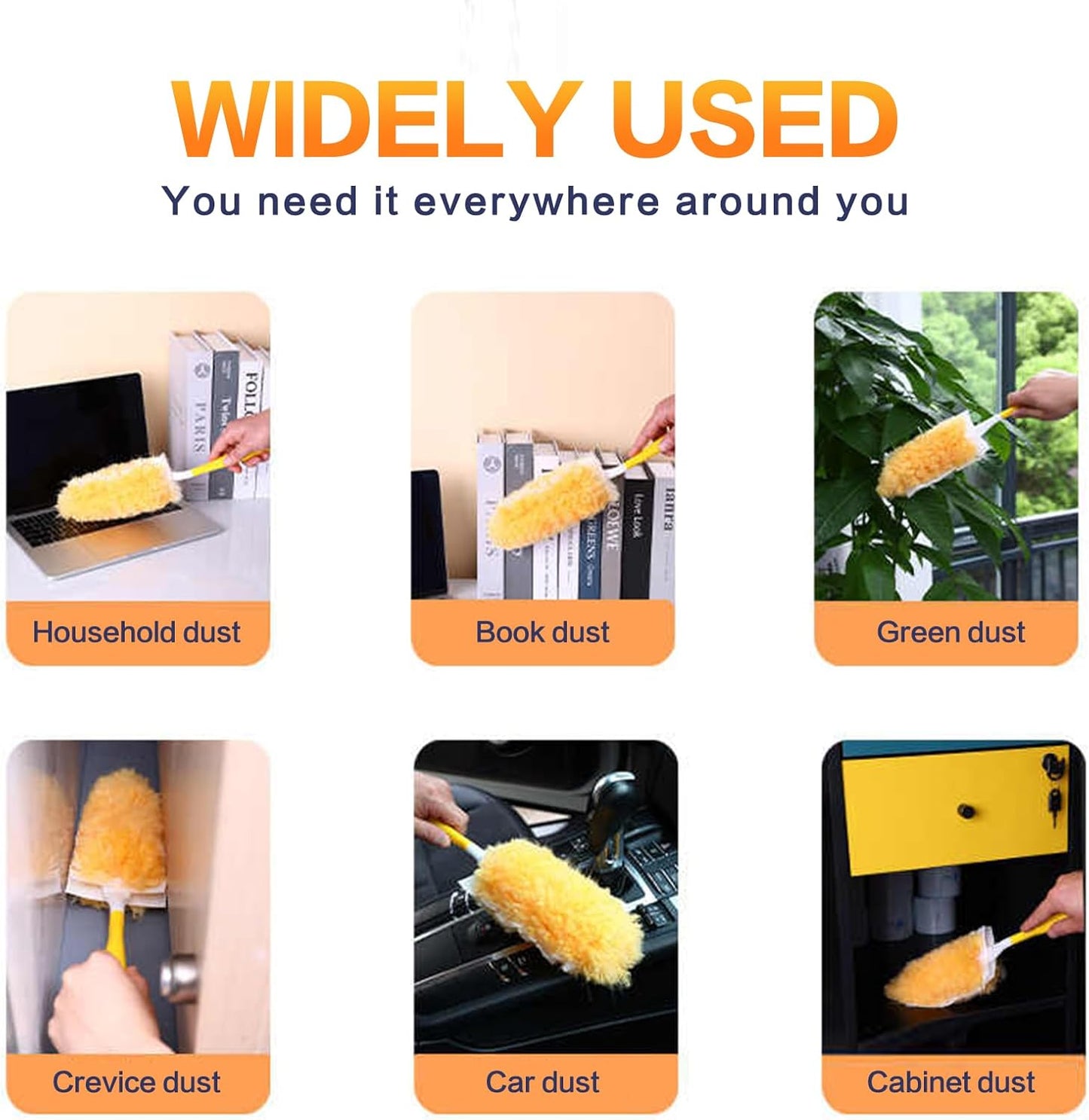 Heavy Duty Duster Refills, Unscented Disposable Dusters Kit for Cleaning Dusting Furniture Blind Ceiling Fan, Multi Surface 360 Feather Duster(25)(Handle is Not Included)