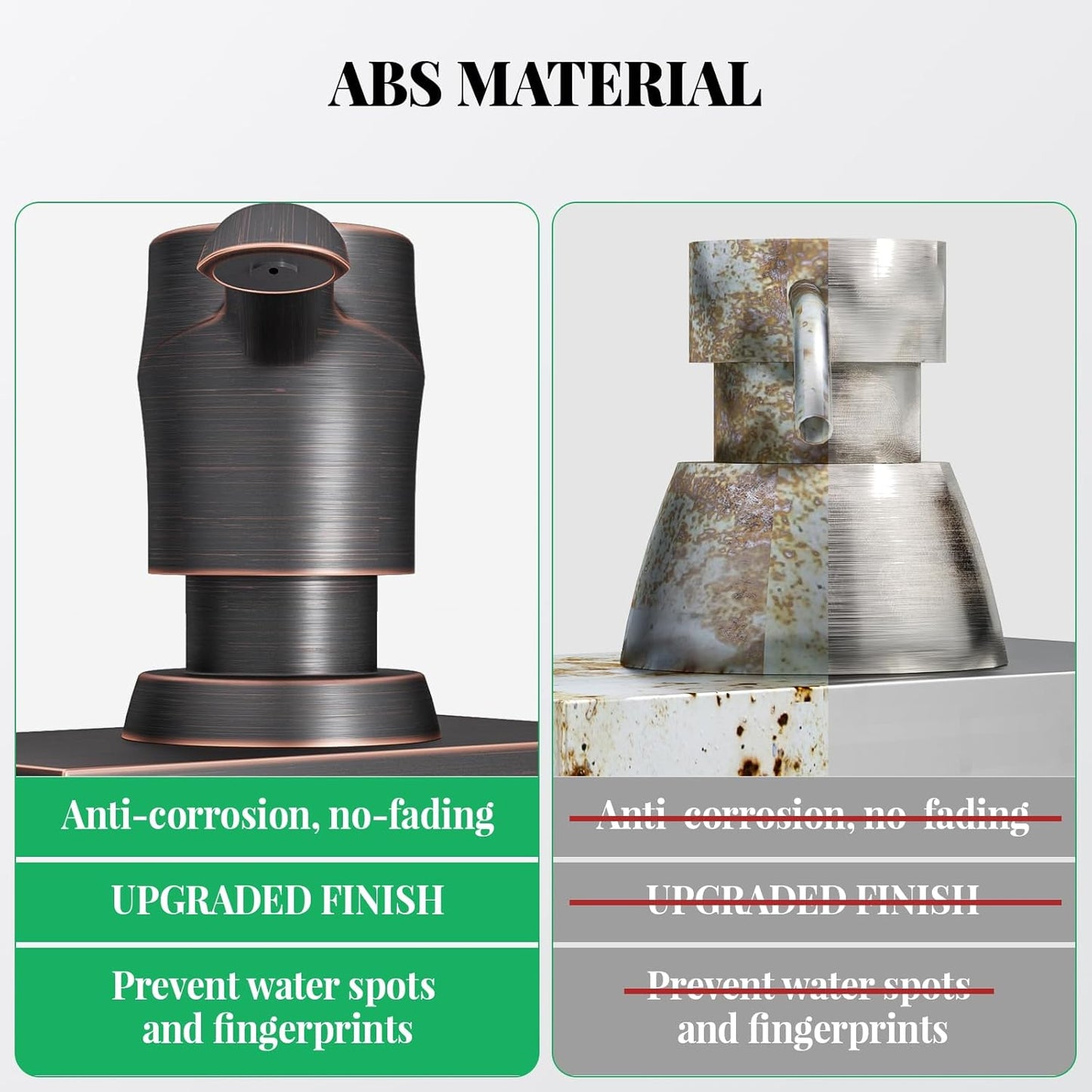 SAMODRA Kitchen Sink Soap Dispenser Oil Rubbed Bronze Built-in Soap Dispenser,ABS Dispenser Pump Head with 11 oz PET Bottle, Refill from Top