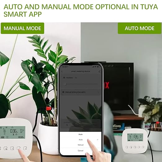 Drip Irrigation System, 2 Pumps for Zone Watering, Programmable Weekly Timer, 20 Adjustable Drippers & 35FT Tubing, Automatic Garden Watering Kit for Lawn/Greenhouse.44D