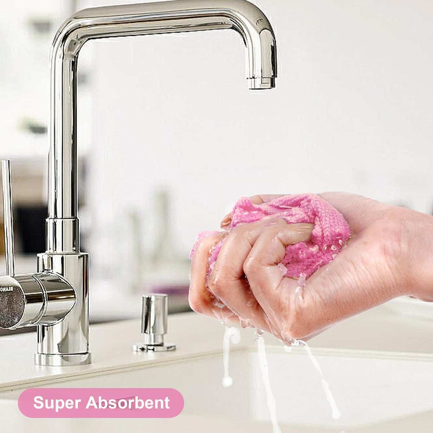 LIVOS Microfiber Cleaning Cloth Roll - 80 Pack, Reusable Paper Towels Pink Tear Away, Microfiber Towels for Cars, Super Absorbent Lint Free Cleaning Rags for House, Kitchen, Window-11.5"x11.5"