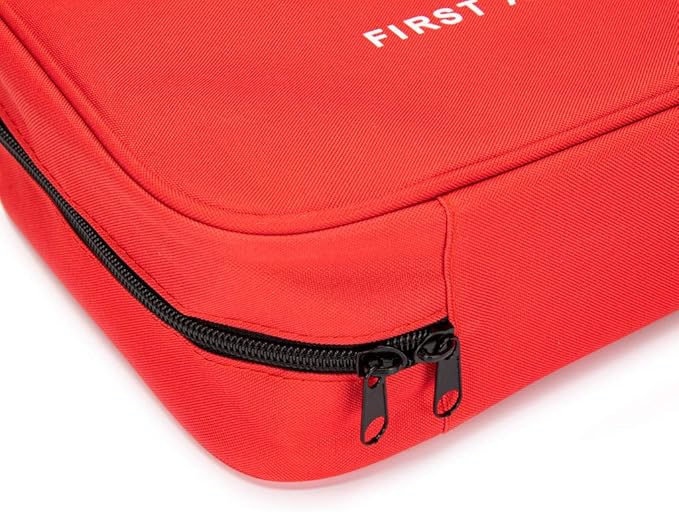 Red First Aid Bag Empty Travel Rescue Pouch First Responder Storage Compact Survival Medicine Bag for Car Home Office Kitchen Sport Outdoors