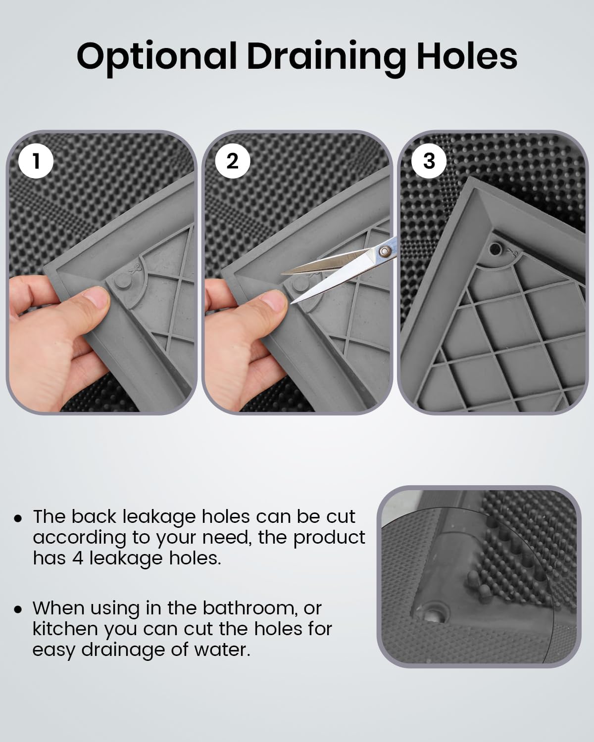 HAMARA Front Door Mat for Outside Entrance 35.5"x17" – Anti-Slip Dirt-Trapping Waterproof Rubber Indoor & Outdoor Mat with Textured Surface for Entryway - Heavy Duty All Weather Doormat – Grey