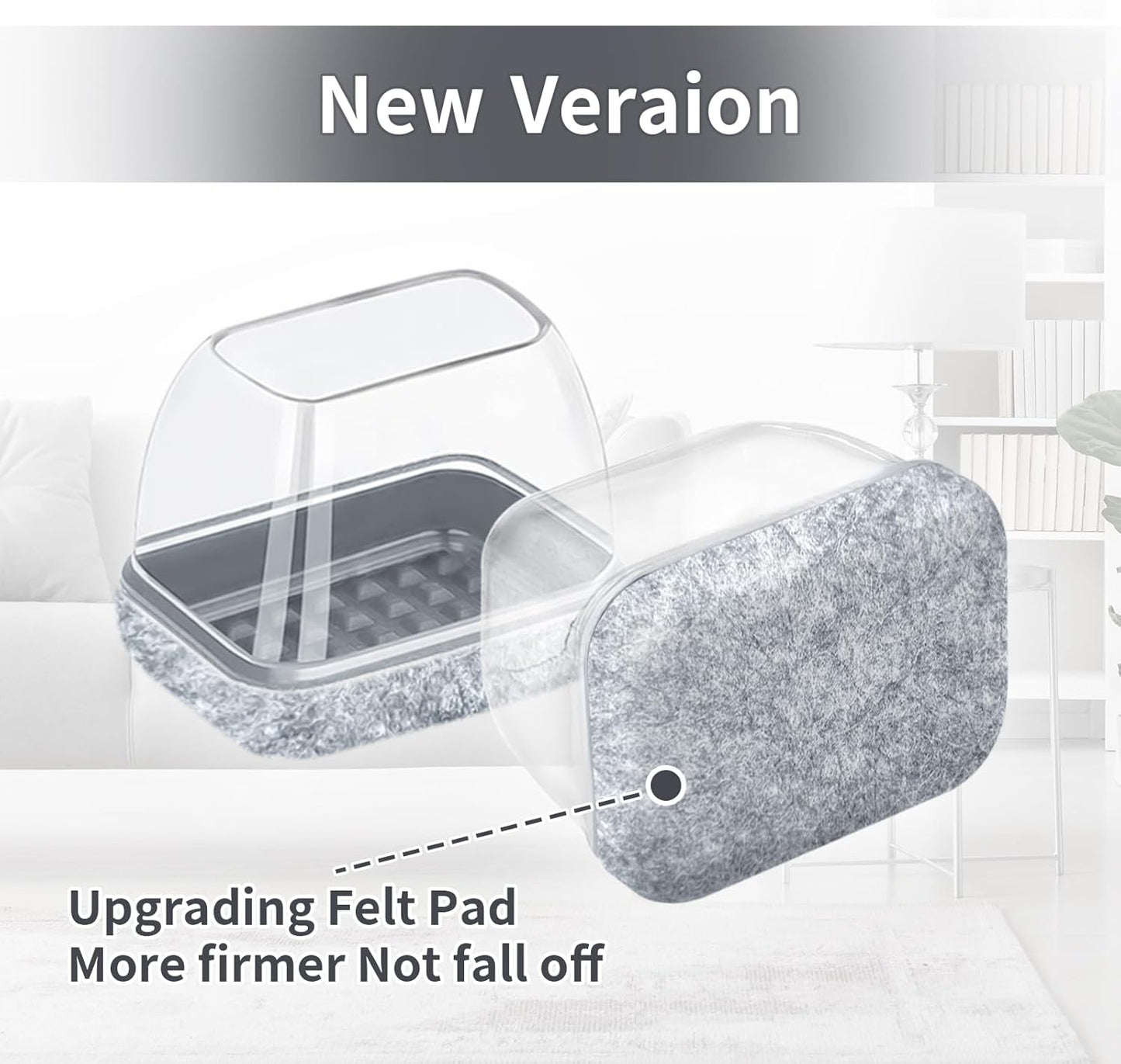 Ezprotekt 24 Pcs Rectangle Black Silicone Chair Leg Floor Protectors Caps, Rectangle Felt Furniture Pads Covers Cups for Desk Chair Table (Fit W :0.6-0.8", L: 0.9-1.3", Grey)