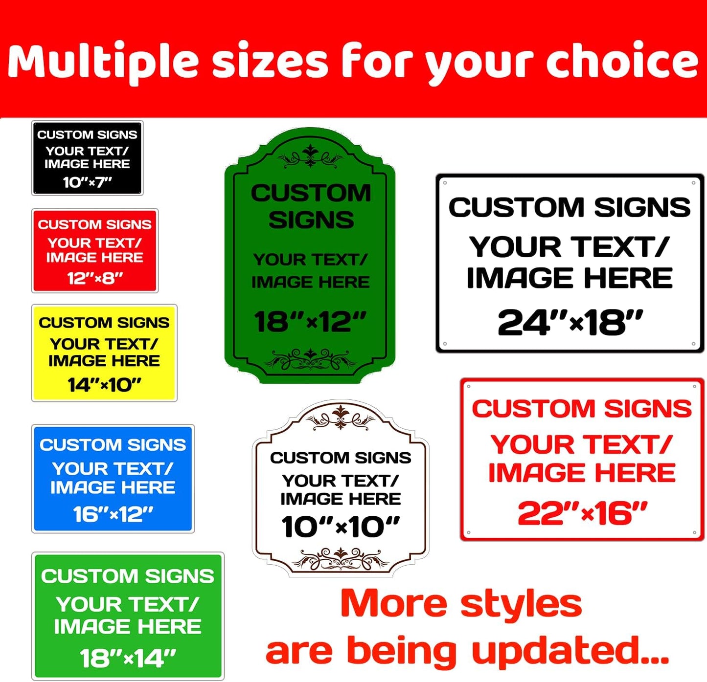 Personalized Aluminum Weatherproof Metal Signs - Multiple Sizes, Custom Text & Picture, Hazard, Garden, Custom Door Signs