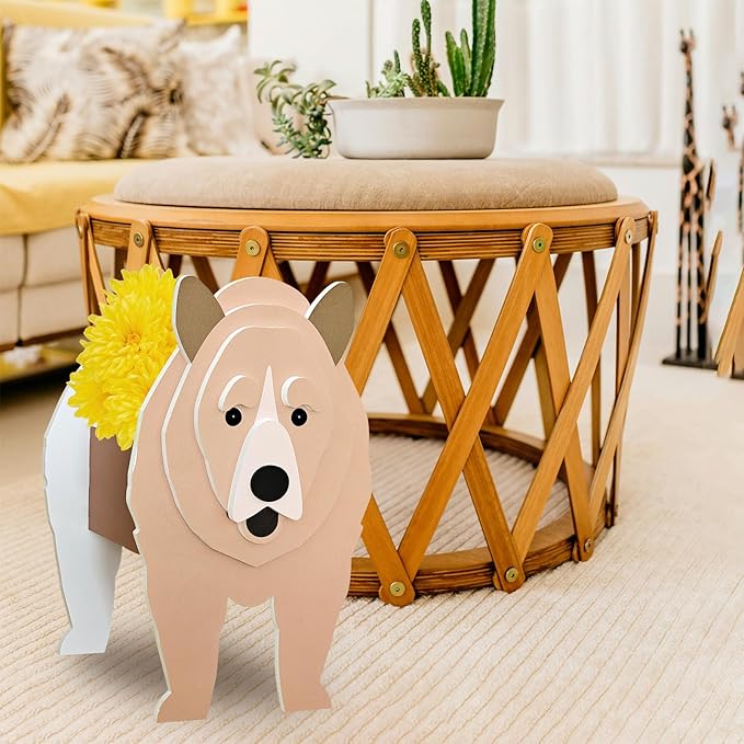 Brown Bear Black Labrador Planter, Pet Shape Garden Pots Plant Pots for Indoor/Outdoor Gardens Decoration, Cute, Surprise Gifts/Souvenirs for Pet Lovers