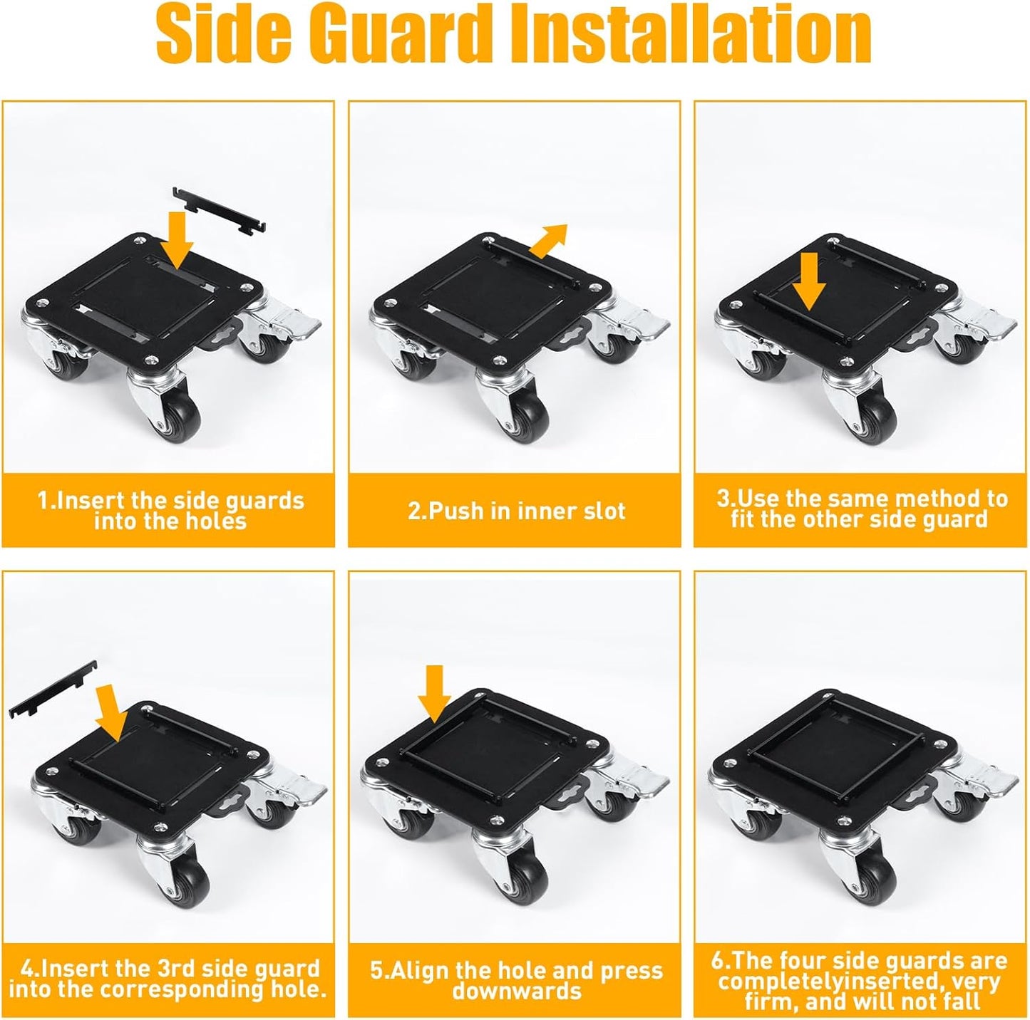 Furniture Movers with 4 Wheels,Heavy Duty Furniture Lift Mover Tool Set with 2000 lbs Load Capacity, Easy Sliders Dolly with Removable Side Guards&Brake, for Moving Appliance,Sofa etc