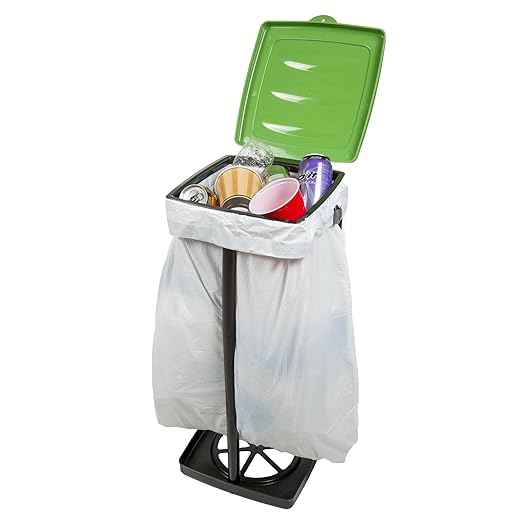 Portable Trash Bag Holder - Collapsible Trashcan for Garbage - Indoor/Outdoor Use - Ideal for Camping, Recycling, and More by Wakeman Outdoors (Green)