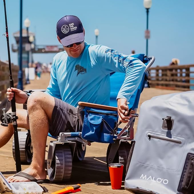 Malo'o Backpack Cooler Bag Holds 24 cans or 18 Bottles and ice - Roll-Top Soft Cooler for Kayaking, Camping, Beach, Fishing, Hiking Daypack & Travel Gear - Closed-Cell Insulation Cooler Backpack