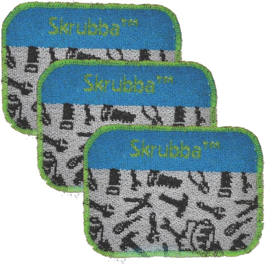 Wet-It Skrubba Non-Scratch Scouring Pad – European Scrubby Sponge for Kitchen, Dishes, Pots, Pans, Glass & Cookware – Durable Reusable Cleaning Pad with Tools Design