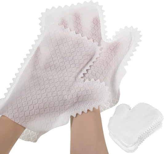 60 Pieces White Microfiber Dusting Gloves Artisan Dusting Mitt Microfiber Cloth Replaces Dust Wipes Feather Dusters for Locks in Dust Pet Hair Sensitive Cleaning Possible Dual-Sided Disposable