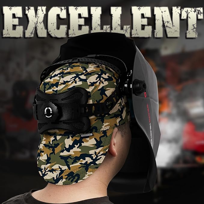 YESWELDER Welding Cap, Camouflage Style 7-1/8", Heat-Resistant Reversible Durable Protective Welders Cap