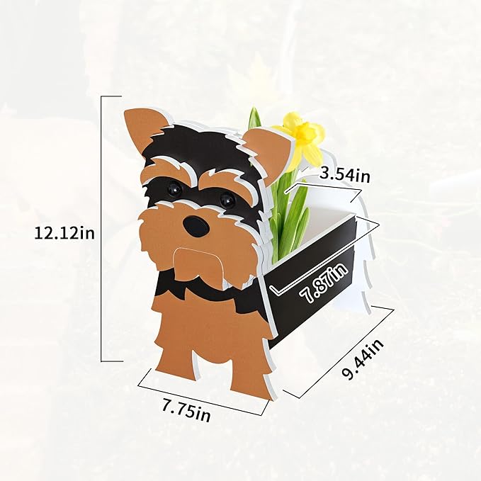 Yorkshire Dog Planter, Pet Shape Garden Pots Plant Pots for Indoor/Outdoor Gardens Decoration, Cute, Surprise Gifts/Souvenirs for Pet Lovers