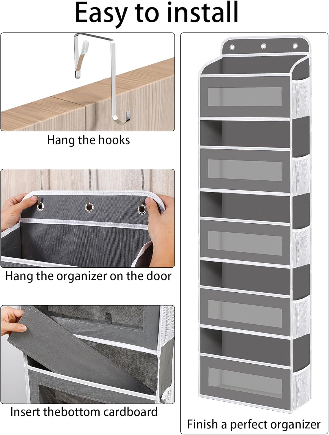 Over The Door Organizer, 5 Shelves Closet Door Hanging Storage and Organizer with 10 Mesh Pockets, Nursery Closet Organizer, Baby Essentials, Stuffed Animal Storage
