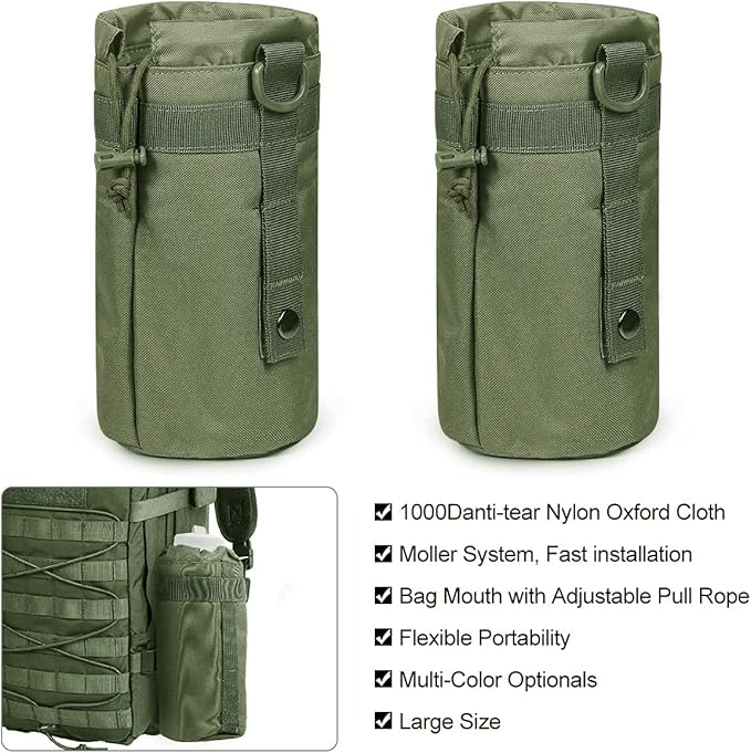 Gogoku 3 Pack Molle Pouch Combo Water Bottle Pouch Holder Tactical Molle Pouches Compact Utility Waist Bag Pack