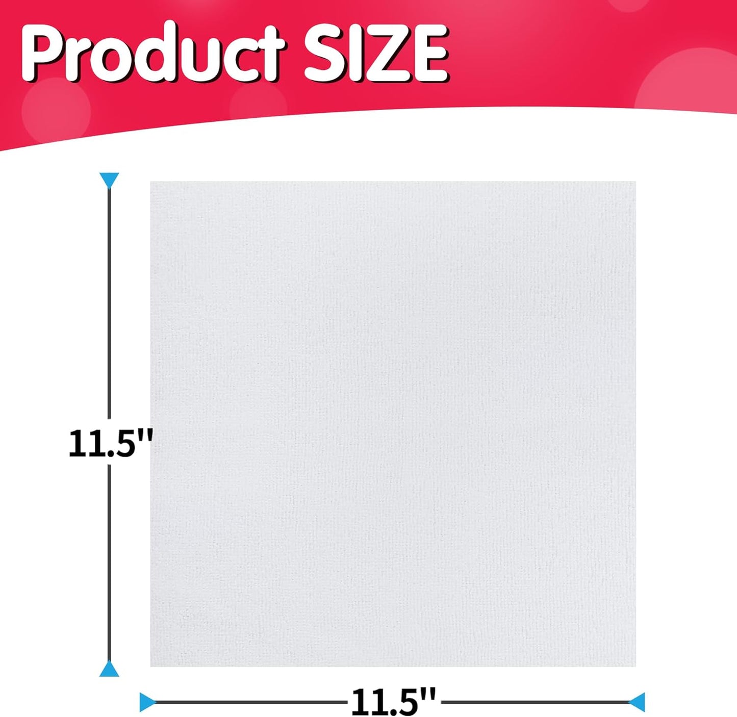 FIXSMITH White Microfiber Cleaning Cloth, Pack of 100, 11.5"X11.5" Cleaning Rags for Housekeeping and Kitchen, Reusable Shop Towels, Microfiber Towels for Cars, Lint Free, Scratch-Free