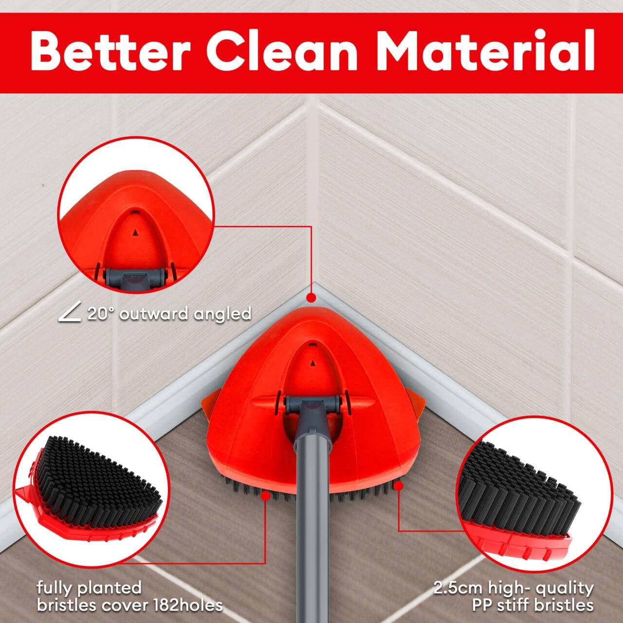 2 Pack Upgraded Spin Mop Replace Head Compatible with O Cedar EasyWring 1 Tank, Strong Cleaning Power-Scrub Brush Replacement Scrubber Head Great for Kitchen, Deck, Bathroom, Shower, Hard Floor