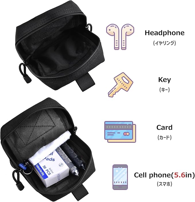 Azarxis Molle Pouches, Tactical Compact EDC Small Utility Pouch Waist Bags Sundries Storage Admin Organize Gear Gadget for Military Backpack