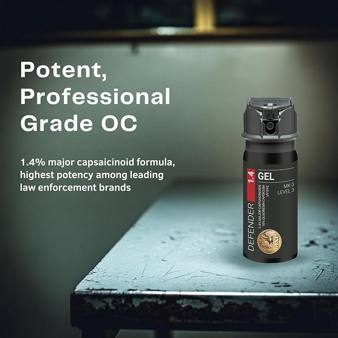 ASP Defender LE Pepper Spray, Self-Defense OC for Law Enforcement Professionals, Professional Grade Personal Defense Equipment, Personal Protection Device, 15-Foot Range