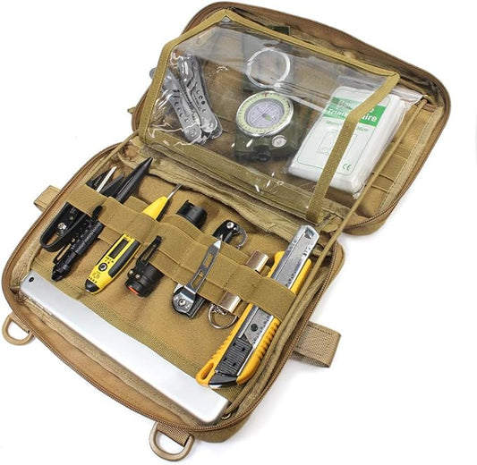 WYNEX Tactical Admin Molle Pouch, Medical EDC EMT Utility Bag Shell Design Attachment Pouches 1000D Nylon Hiking Belt Bags