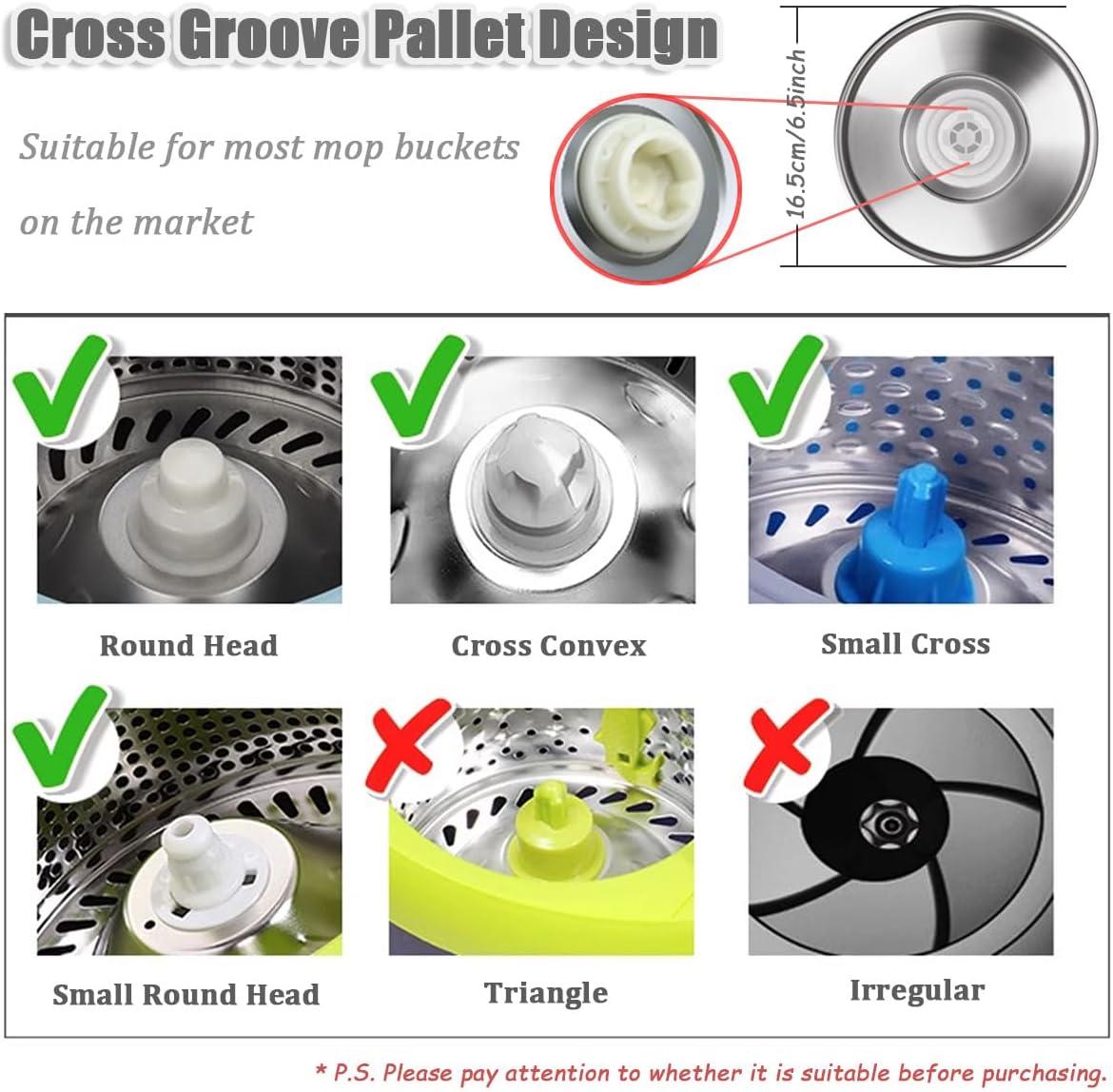 Extended Spin Mop Replacement Mop Handle, Upgraded 60-inch 360 Degrees Rotating Telescopic Replacement Mop Stick for Spin Mop Bucket Cleaning System (Stainless Steel Disc, Blue)