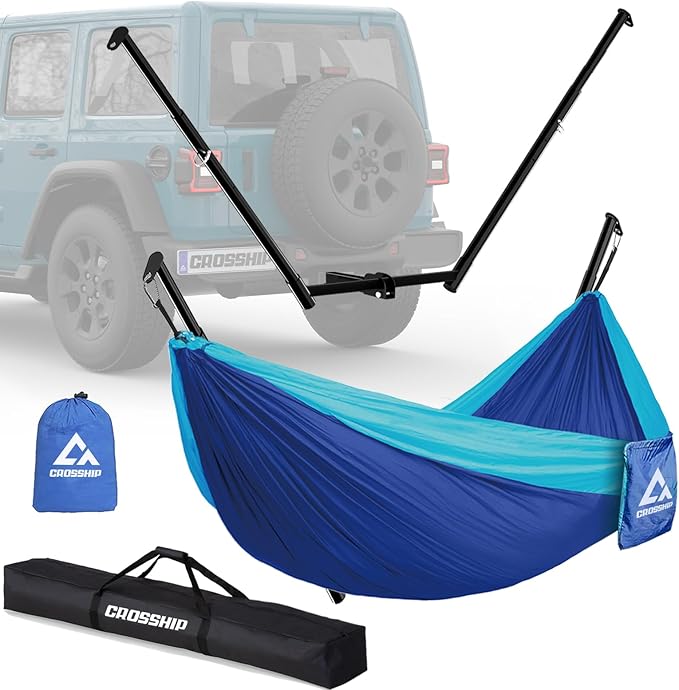 Hitch Mount Hammock Stand & Camping Shower Tent with Shower Bag for Outdoor Camping
