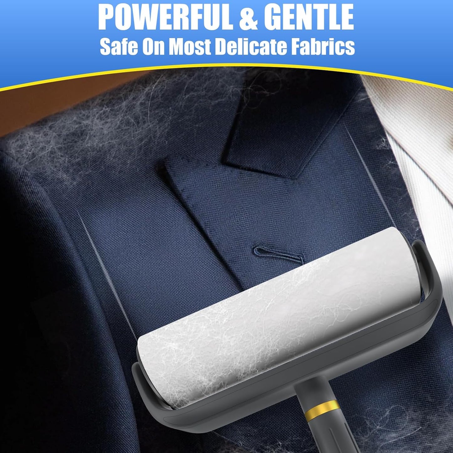 COBETE 6 Rollers Total 600 Sheets Extra Sticky Lint Roller Refills, for 6.3" Dog and Cat Lint Remover for Clothes, Couch, Furniture