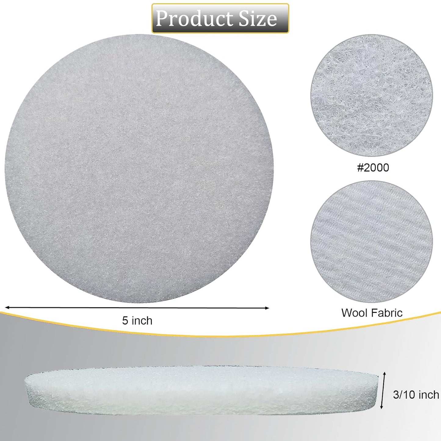 10 Pack 5 Inch 2000 Grits Multipurpose Scrubber Scouring Pads Flocking Scuff Pads -Hoop and Loop Scuff Pads Conditioning Discs Polishing Pad for Furniture Automotive Cleaning, Rust Removal