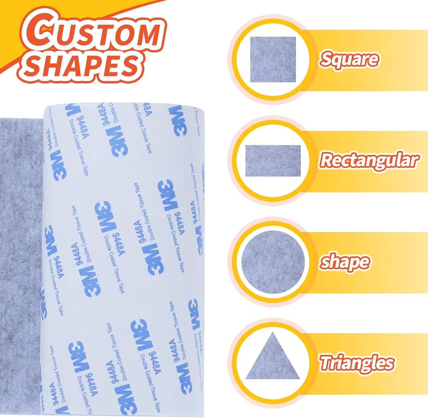 Felt Furniture Pads, Heavy Duty Felts Strip Roll with Adhesive Backing Felt Pads Furniture Feet Cuttable Felts Tape for Protecting Hardwood Floors(5 x 120 x 0.12 Inch, Gray)