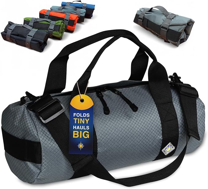 North Star Sports Foldable Duffle Bag for Travel, Gym & Outdoor Camping | Tough and Packable Sport Equipment Bag & Gear Organizer | Heavy Duty Large Duffel Bags for Traveling