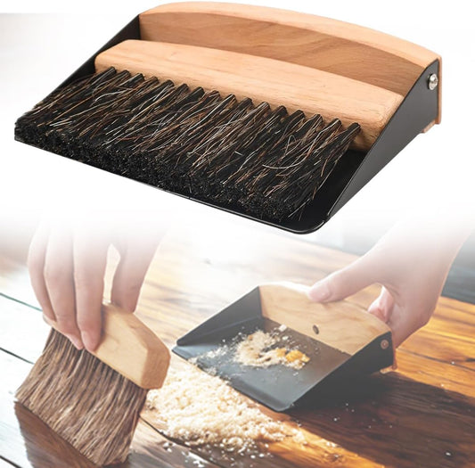Mini Broom and Dustpan Set,Small Broom and Dustpan Set for The Kitchen,Portable Cleaning Brush and Dustpan,Wooden Mini Dustpan and Brush Set for Kitchen,Pet Care Home,Sofa and Tabletop