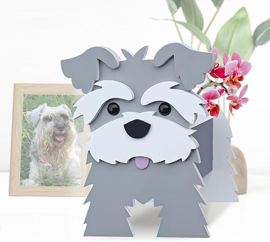 Schnauzer Gray Dog Planter, Pet Shape Garden Pots Plant Pots for Indoor/Outdoor Gardens Decoration, Cute, Surprise Gifts/Souvenirs for Pet Lovers
