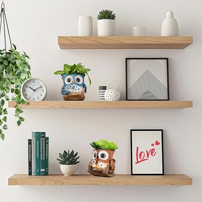 Unique Owl Plant Pots Indoor, Cute Small Succulent Pots with Drainage Hole, Rocking Chair Planters for Outdoor Indoor Plants, Resin Flower Pot for String of Pearls, Gift Ideas for Mother