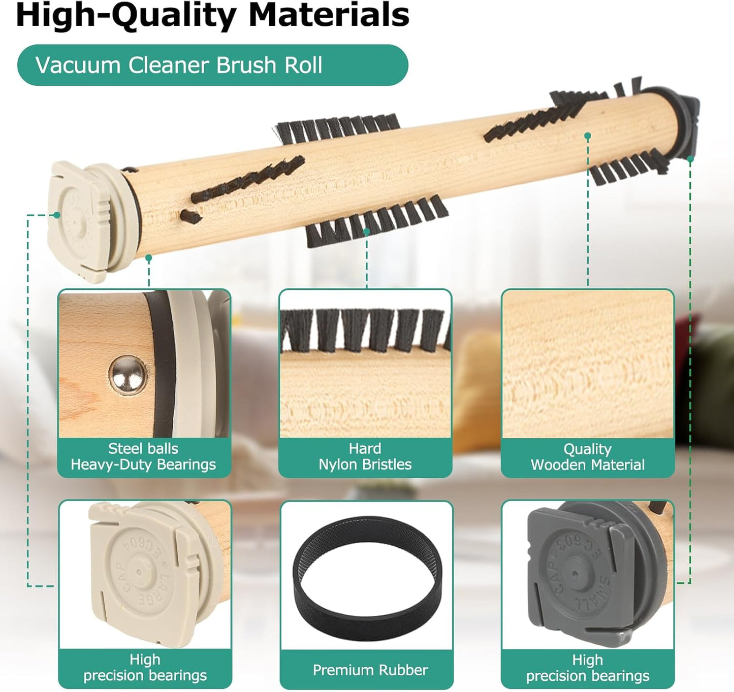 KEEPOW Replacement Part Compatible with Kirby Vacuum Brush Roll with 4 Pcs Belt, Compatible with Generation Models G3-G10, Sentria, Avalir Series